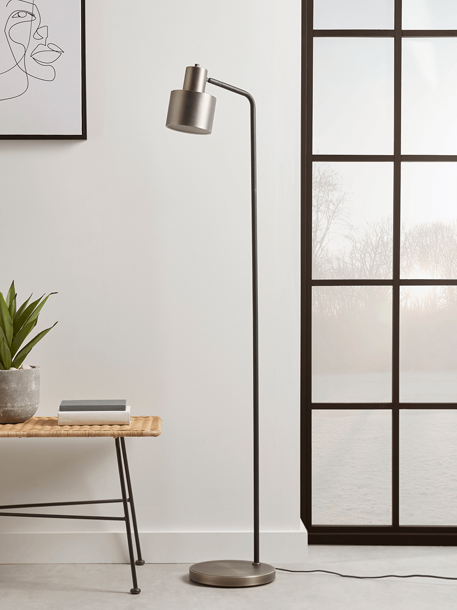 Lewes Floor Lamp - Burnished Silver
