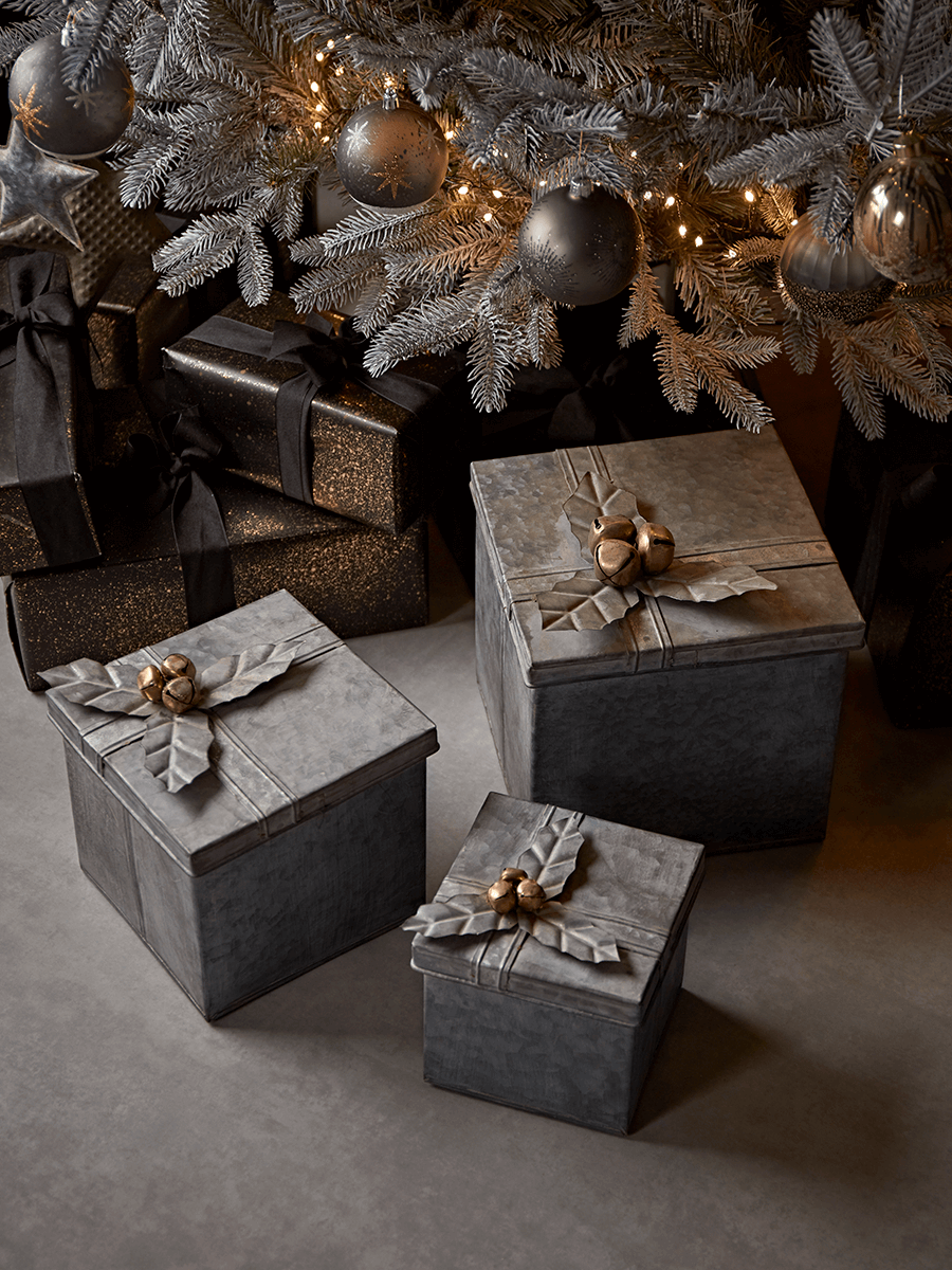 NEW Three Zinc Present Boxes