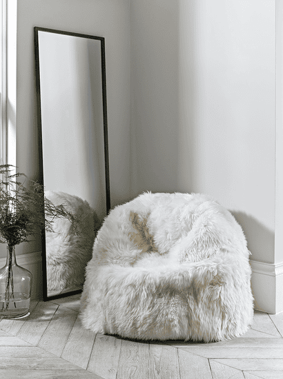 Sumptuous Sheepskin Beanbag - Ivory
