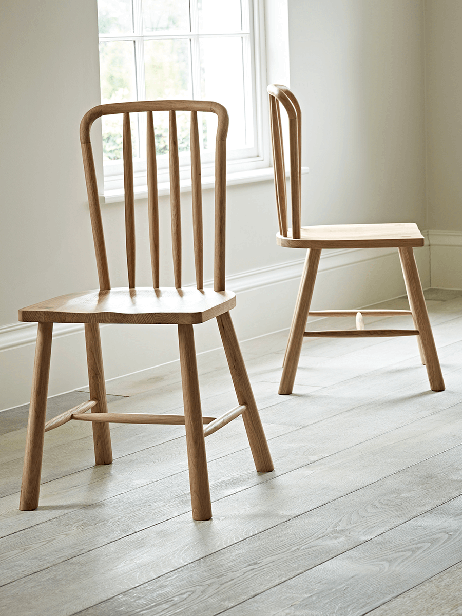 Product photograph of Two Bergen Oak Dining Chairs - Natural from Cox and Cox