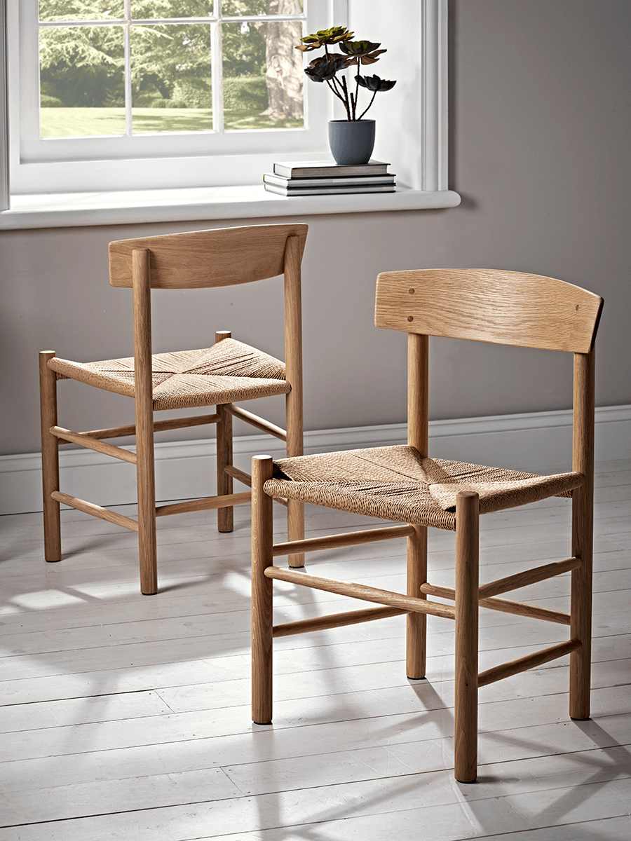 

Two Oak & Jute Chairs