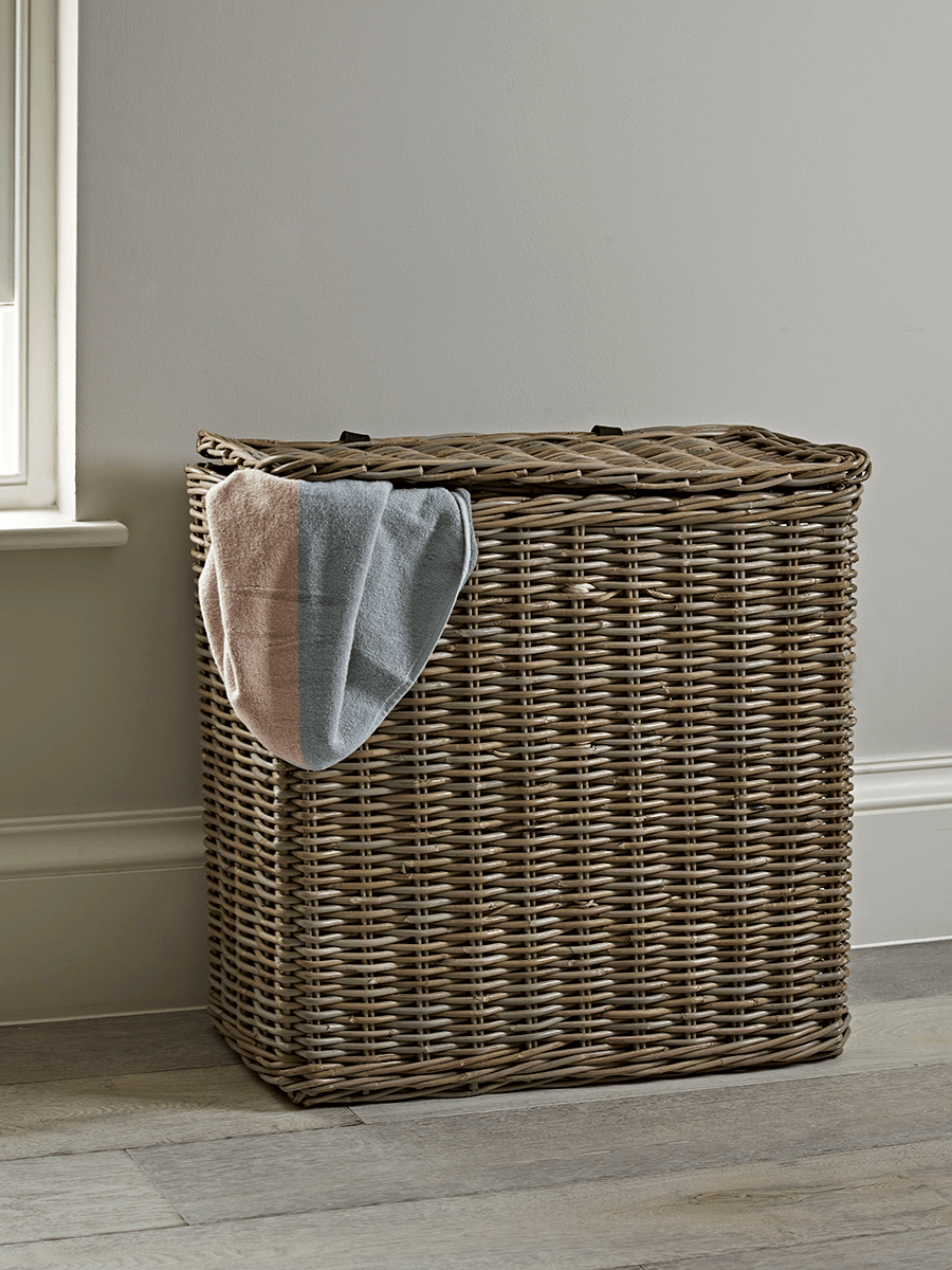 Product photograph of Rectangle Rattan Laundry Basket from Cox and Cox