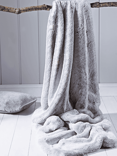 Supersoft Faux Fur Throw - Silver Rabbit