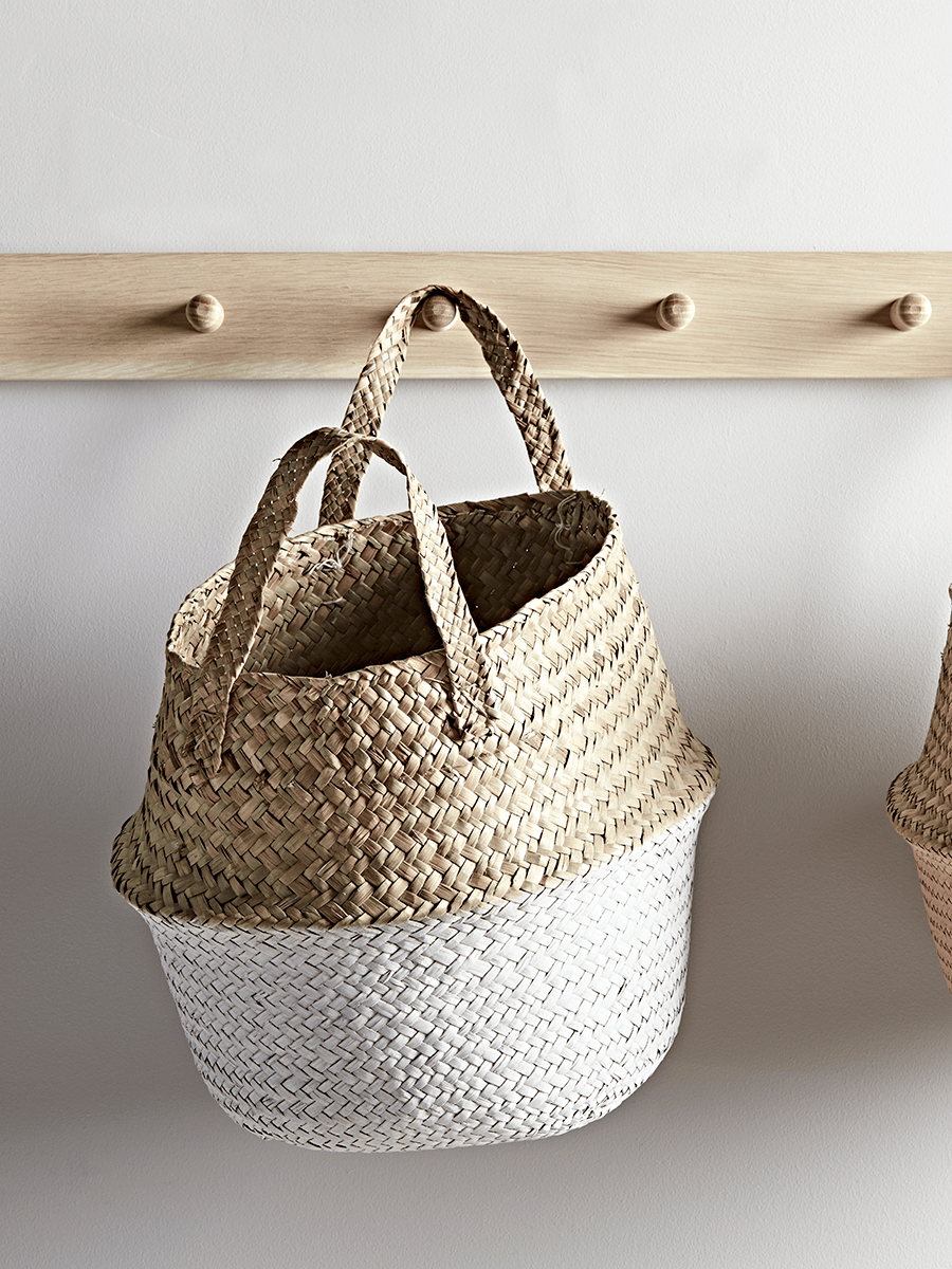 

Dipped Seagrass Basket - White