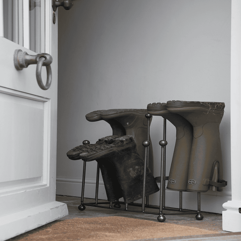 Six Pair Metal Boot Rack