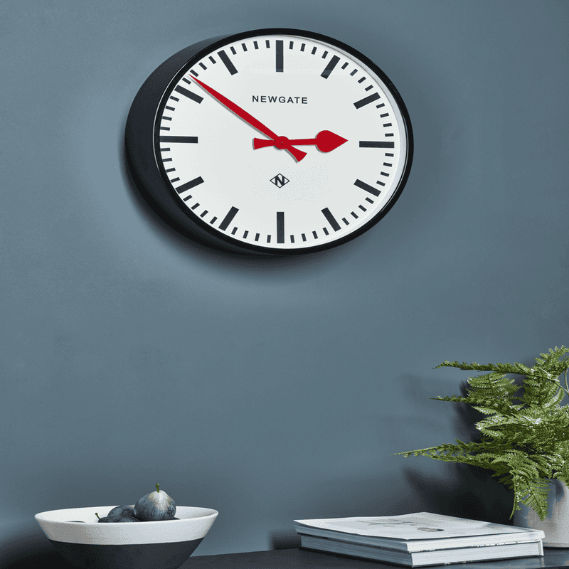 Black & Red Station Clock