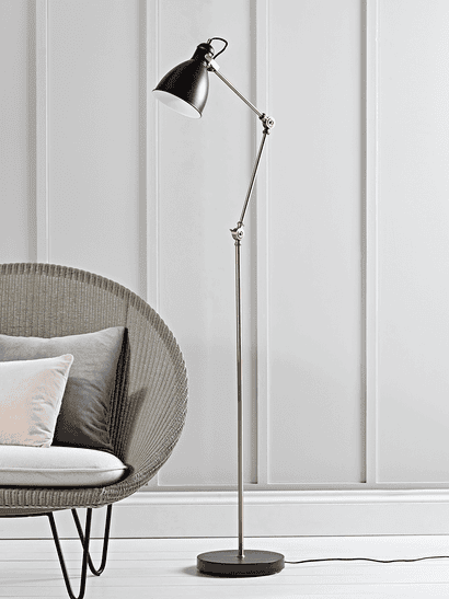 Black & Brass Angle Floor Lamp