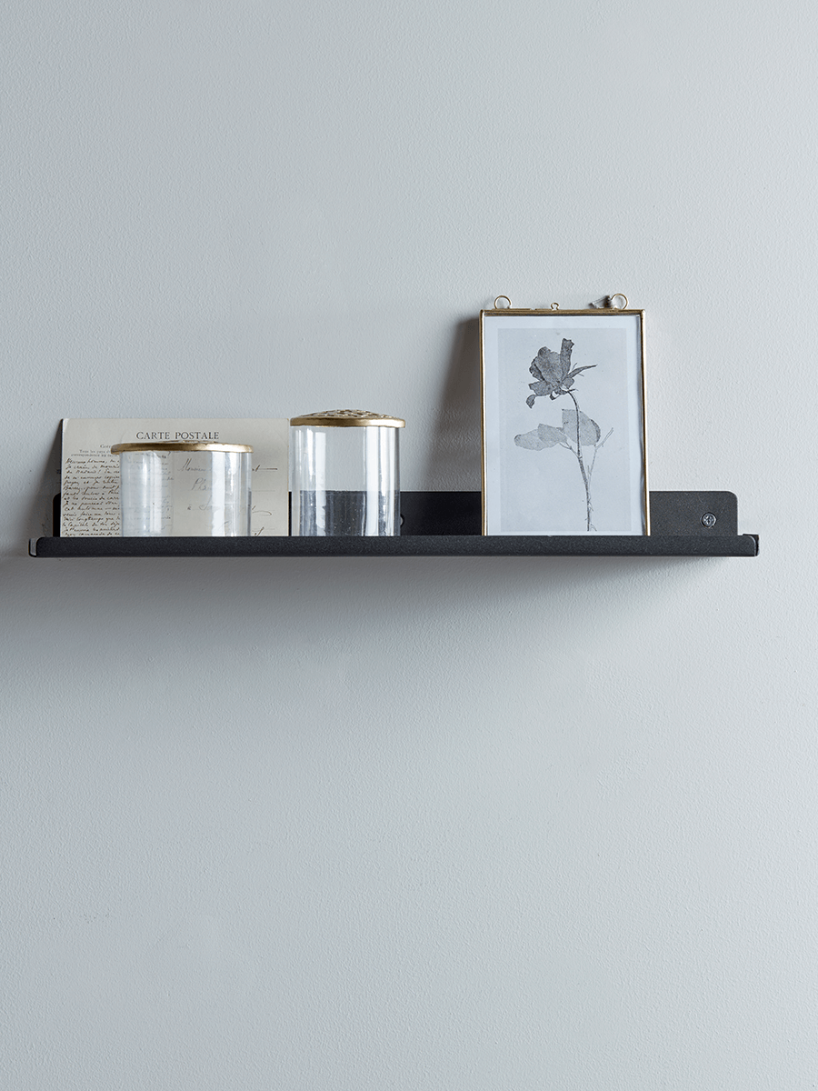 Product photograph of Slimline Metal Shelf - Black from Cox and Cox