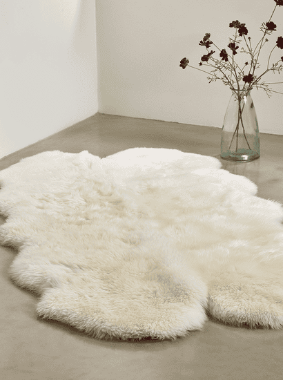 Sumptuous Sheepskin Quad Rug - Ivory
