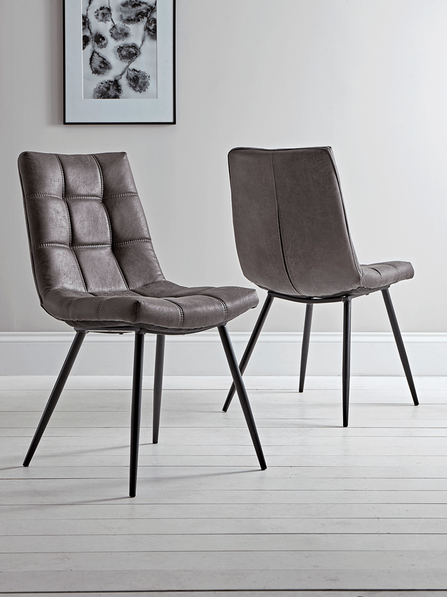 Product photograph of Two Soho Dining Chairs - Carbon from Cox and Cox