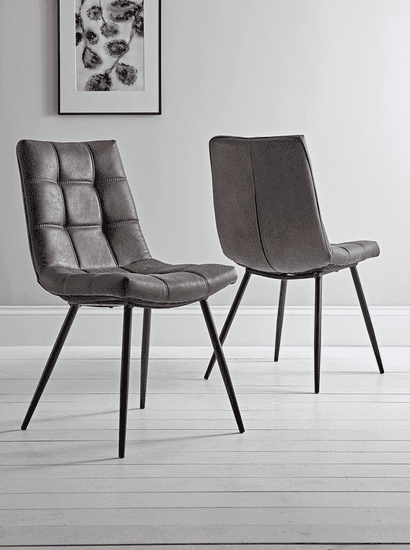 Two Soho Dining Chairs - Carbon