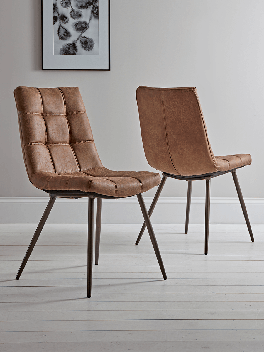 Product photograph of Two Soho Dining Chairs - Tan from Cox and Cox