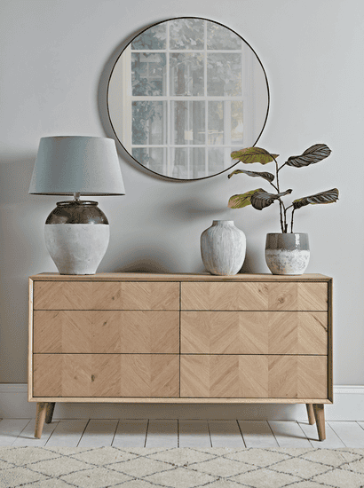Chevron Oak Chest of Drawers