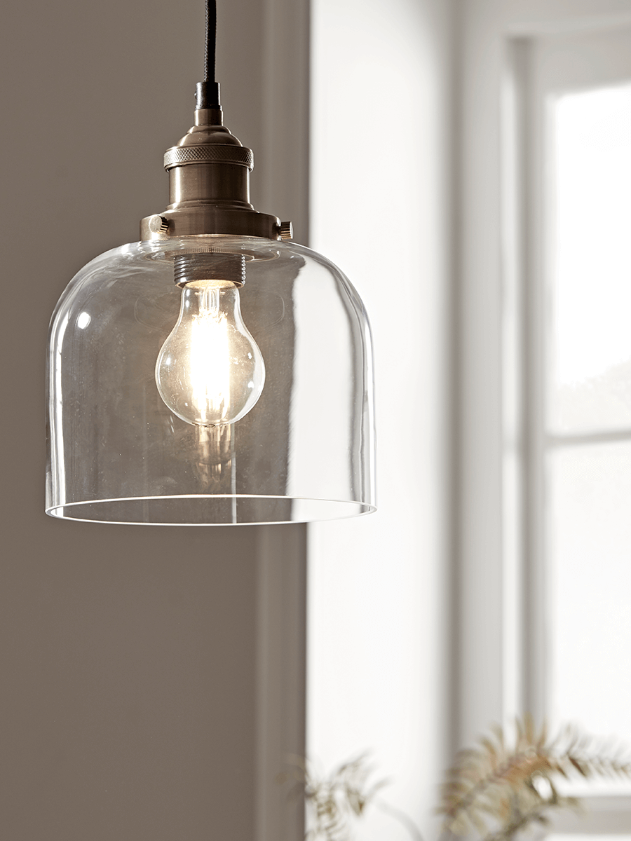 Product photograph of Brass Glass Pendant from Cox and Cox.