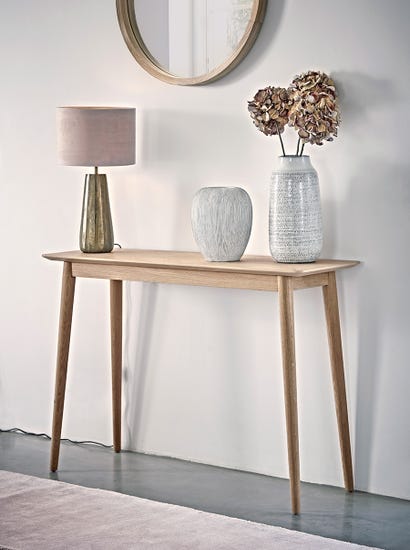 Chevron Oak Console Table