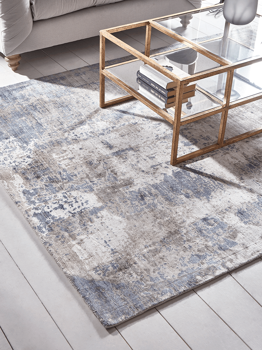 Product photograph of Cirrus Rug - Grey Blue from Cox and Cox