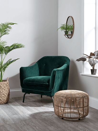 Forest Green Velvet Occasional Chair