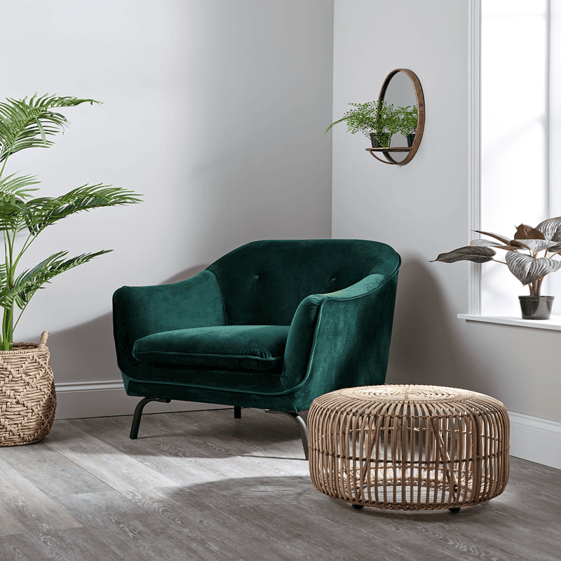 Green velvet outlet accent chair