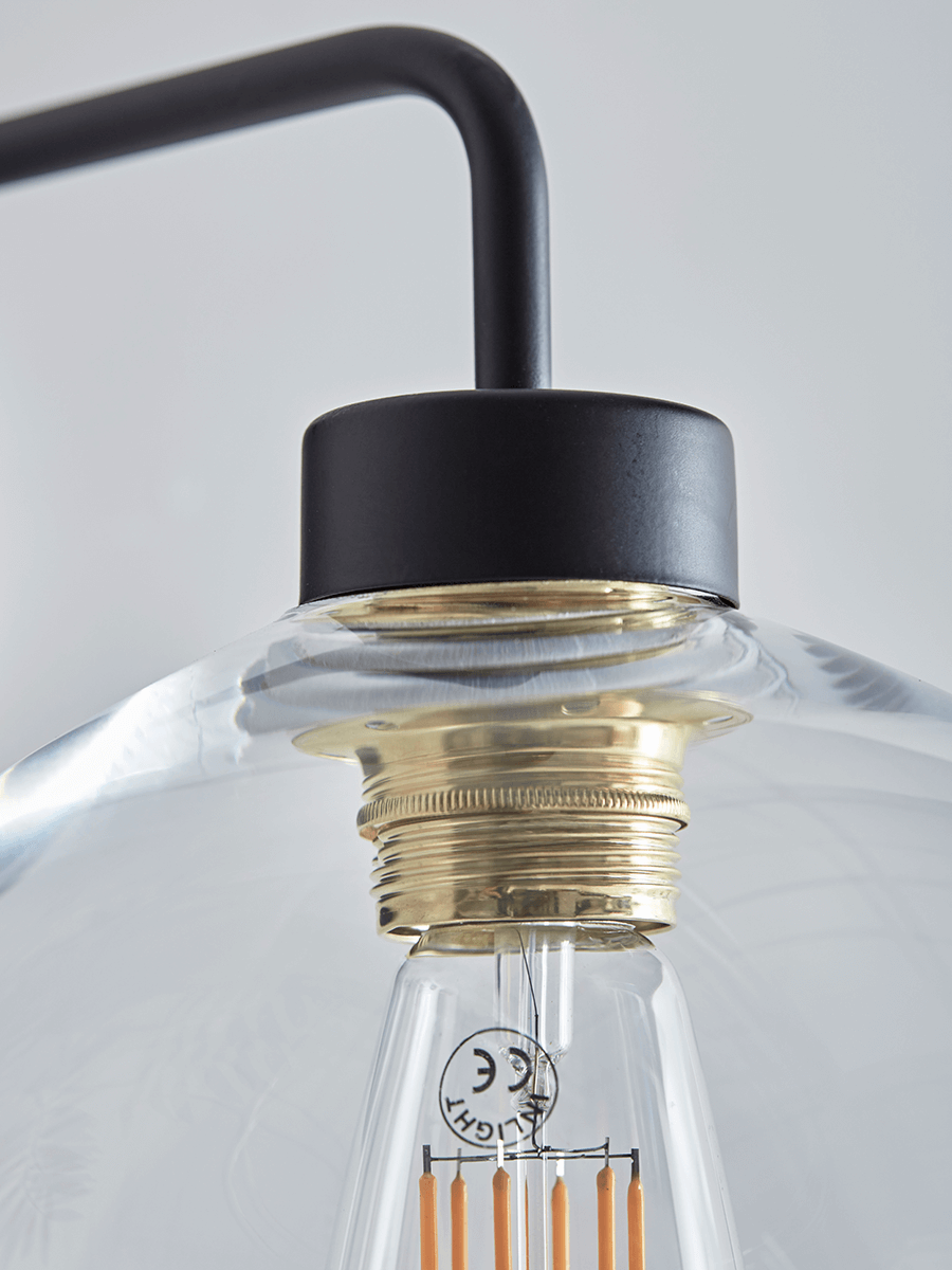 Product photograph of Glass Globe Wall Light from Cox and Cox.