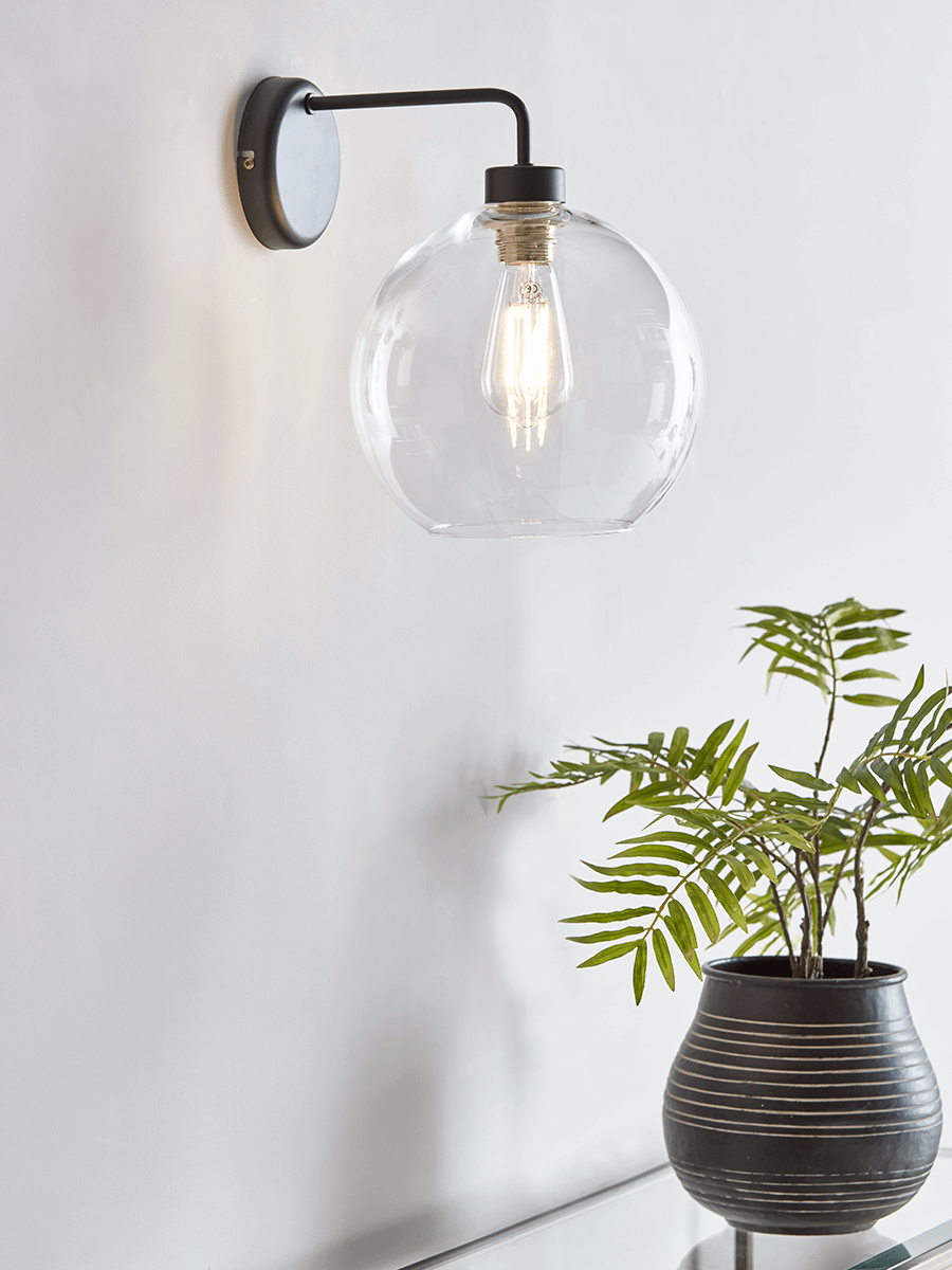 Glass Globe Wall Light