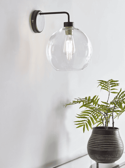 Glass Globe Wall Light