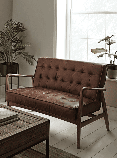 Mid Century Sofa - Leather
