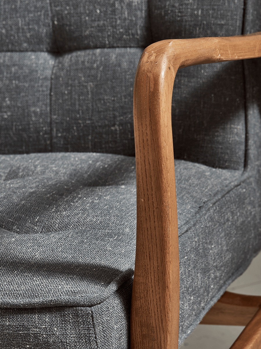 Product photograph of Mid Century Armchair - Linen from Cox and Cox.