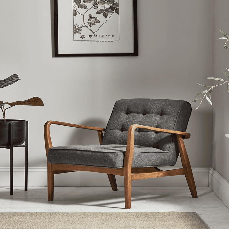 Gray mid century clearance chair