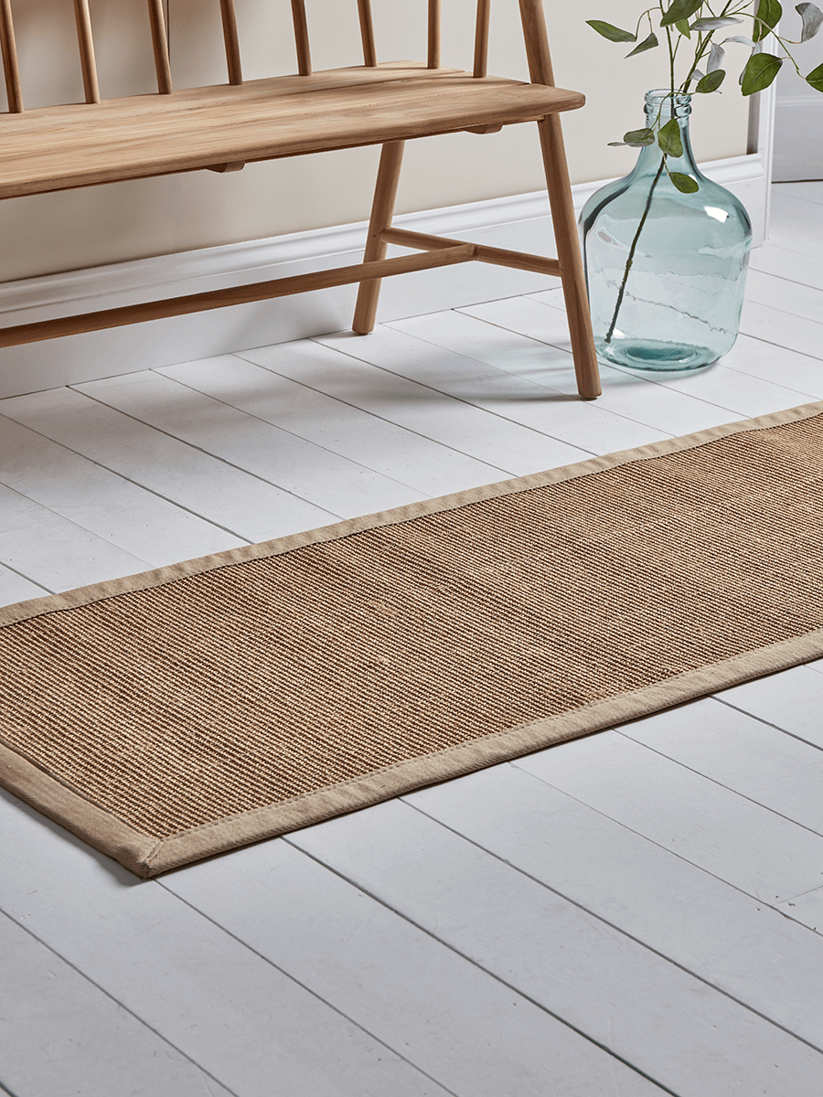 Product photograph of Sisal Runner - Natural Linen from Cox and Cox