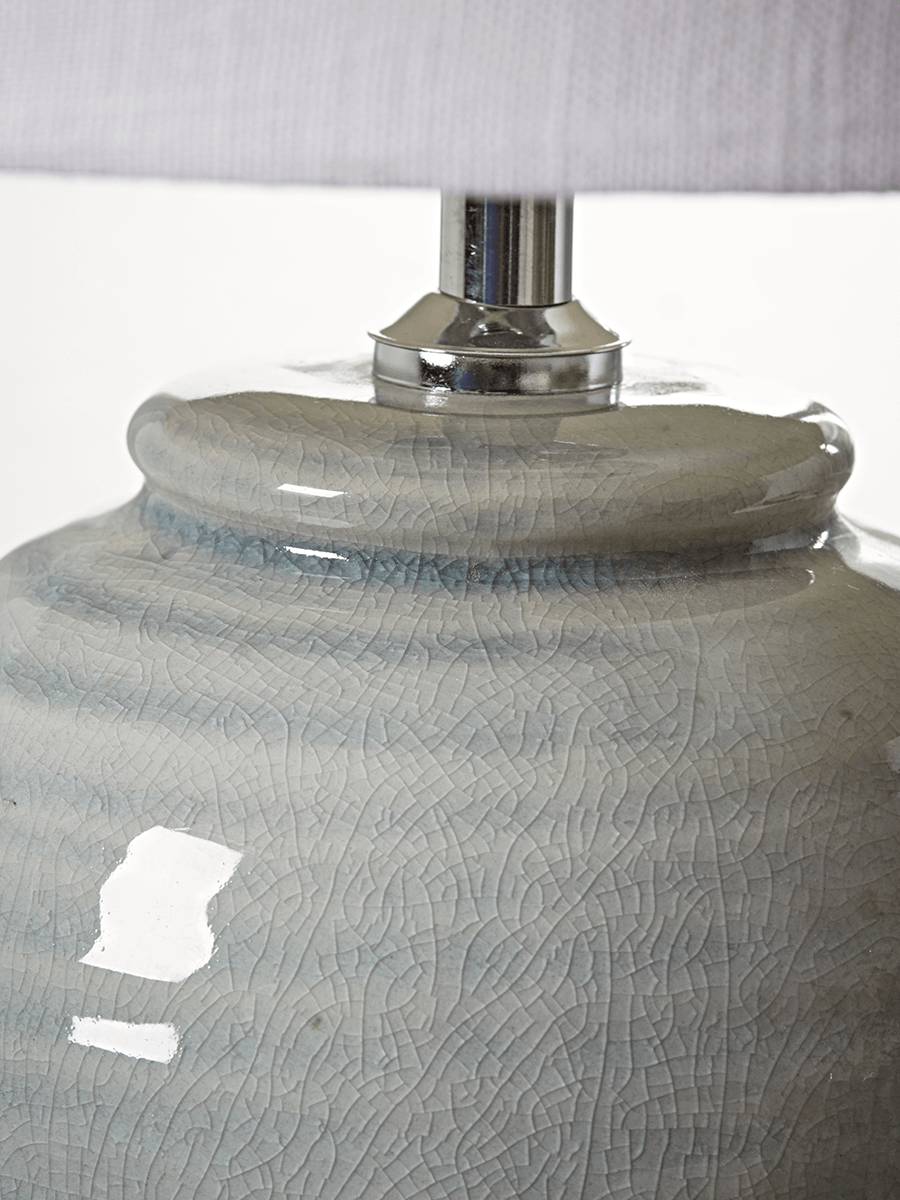 Product photograph of Ribbed Crackle Glaze Table Lamp from Cox and Cox.