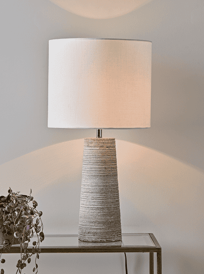 Ribbed Concrete Table Lamp
