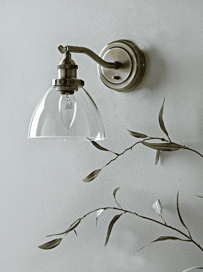 Domed Glass Wall Light - Brass
