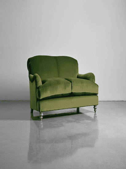 Cosy Two Seater Sofa - Moss Velvet
