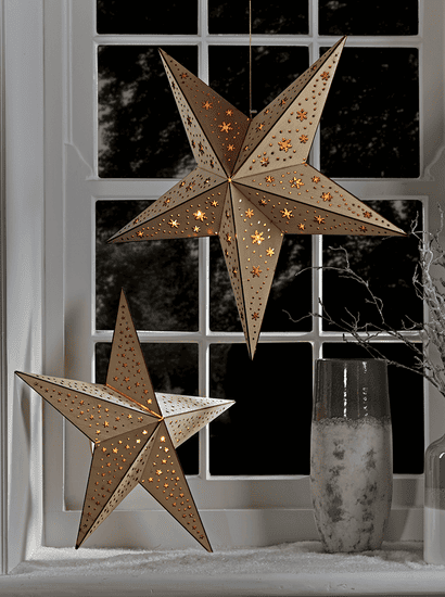 Two Plywood Star Lights