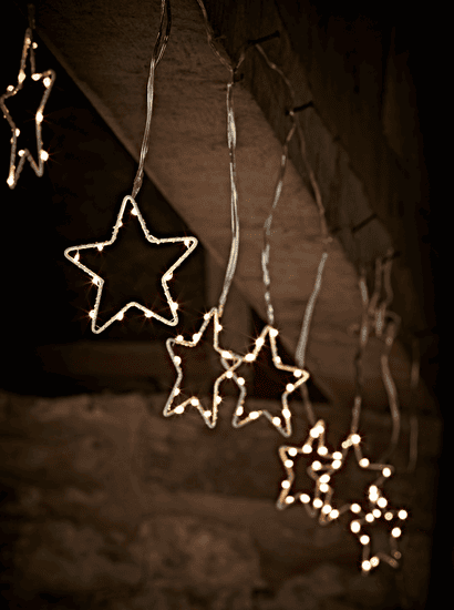 Indoor Outdoor Lit Star Garland