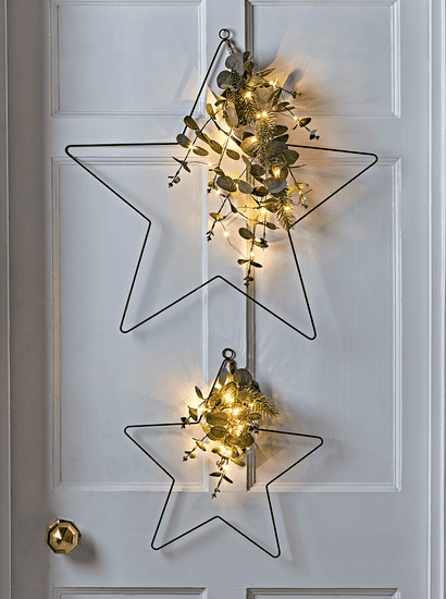 Two Light Up Eucalyptus Stars
