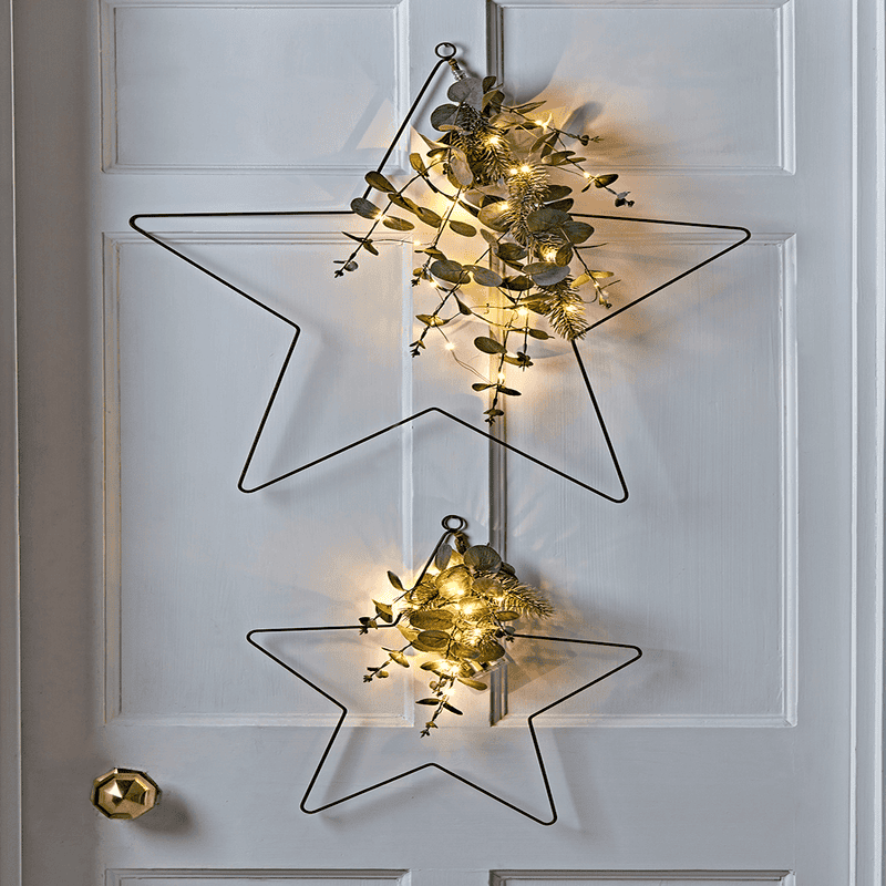 Two Light Up Eucalyptus Stars