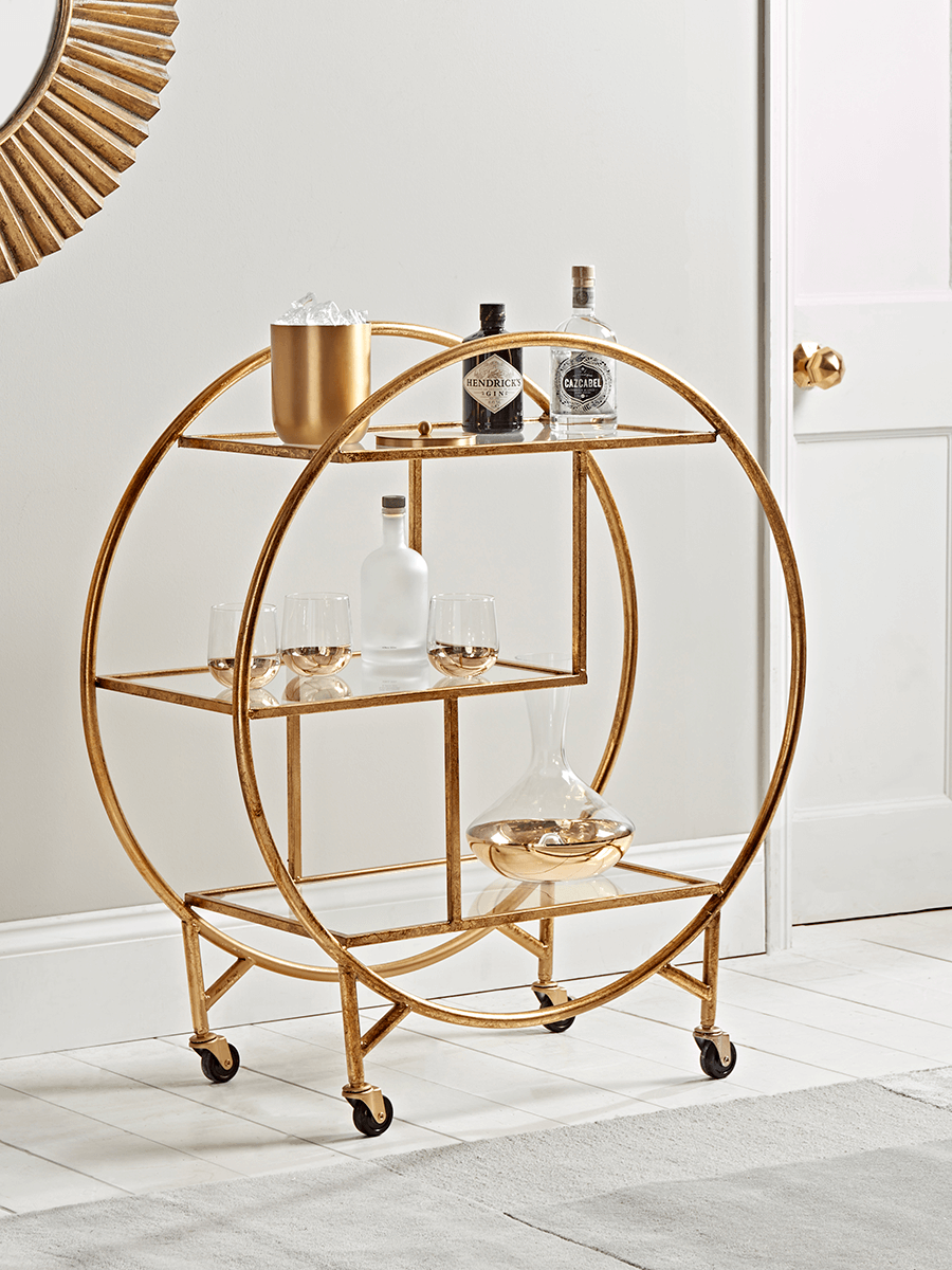 Product photograph of Deco Cocktail Trolley from Cox and Cox