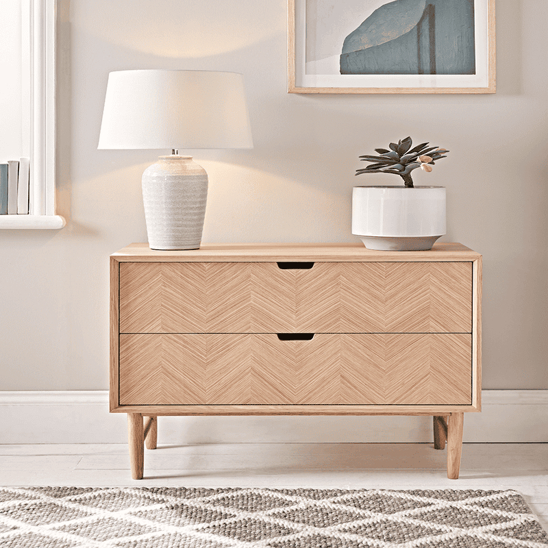 Herringbone Oak Parquet Chest of Drawers