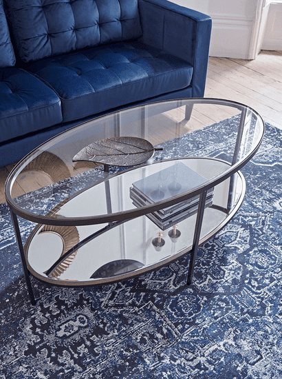 Glass Display Coffee Table - Aged Bronze