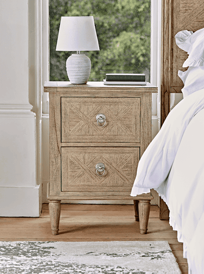 Geometric Parquet Bedside Table
