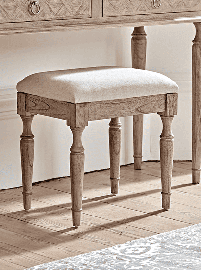 Geometric Parquet Dressing Table Stool