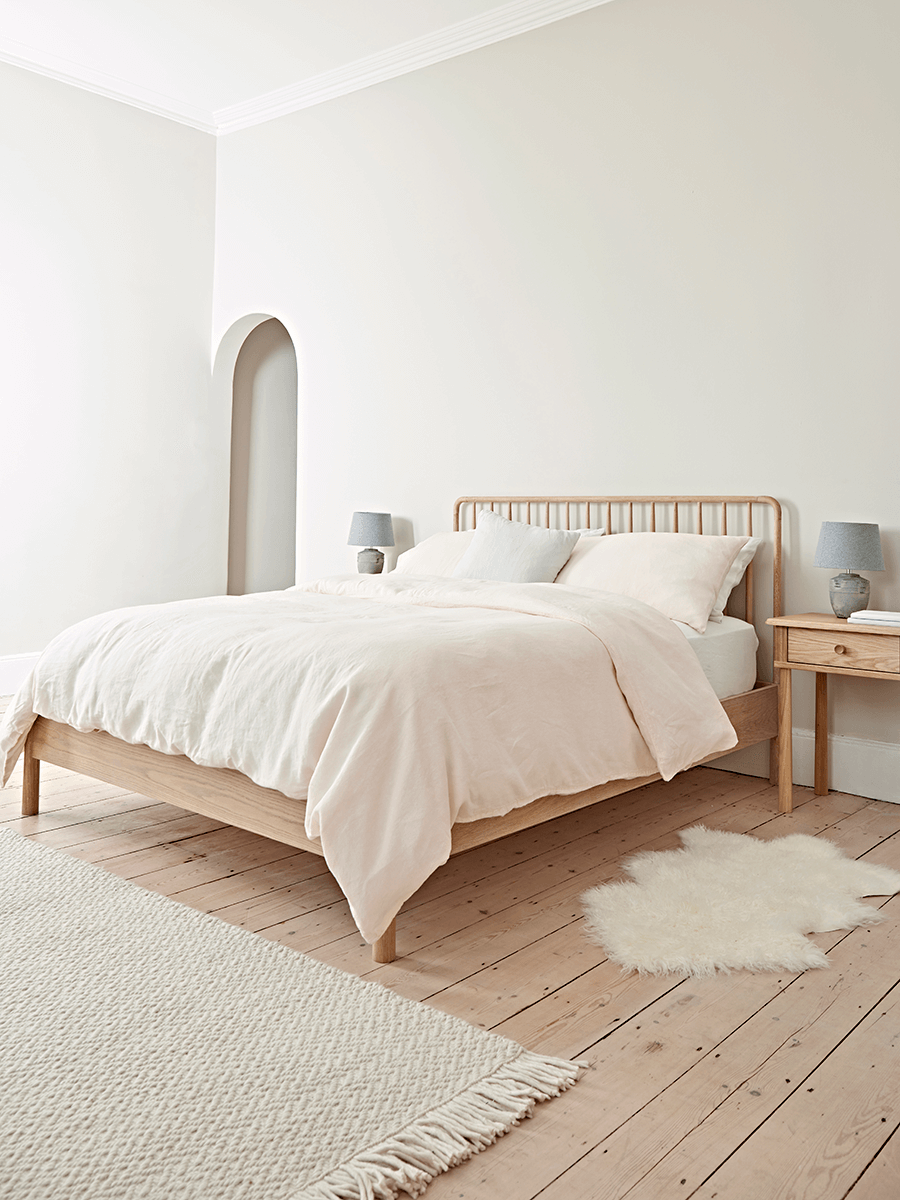 Product photograph of Bergen Oak Kingsize Bed - Natural from Cox and Cox