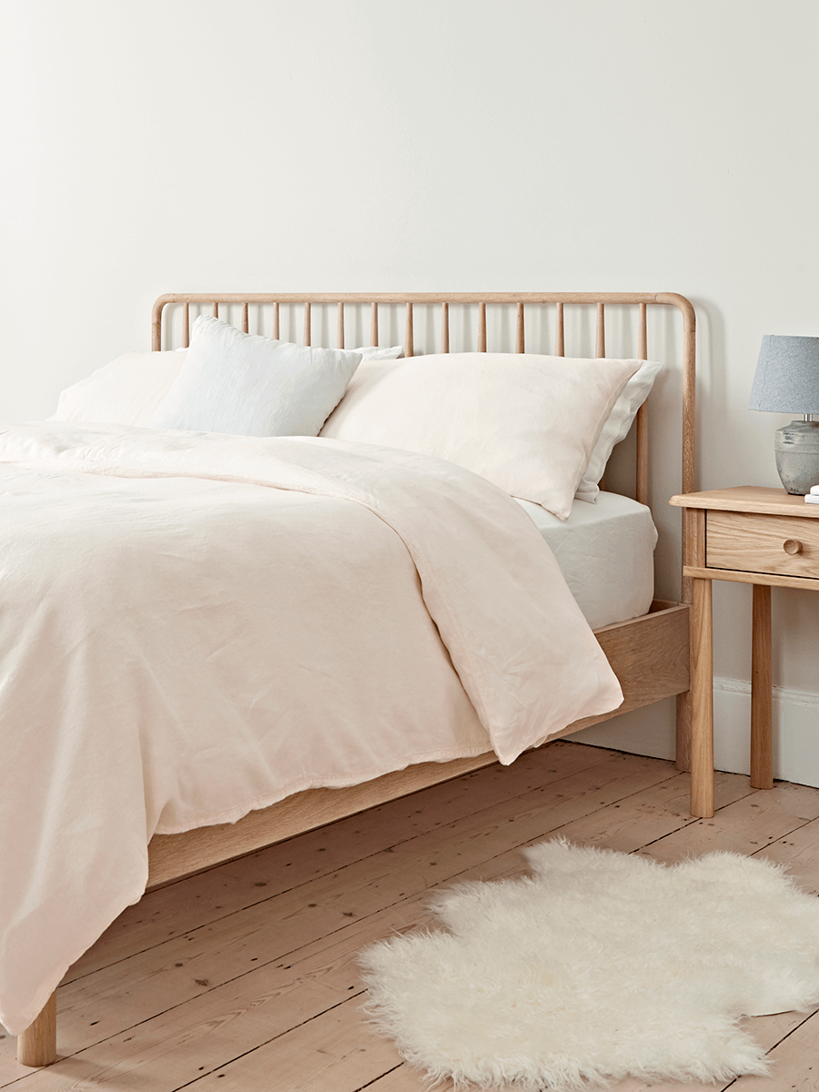 Product photograph of Bergen Oak Superking Bed - Natural from Cox and Cox.