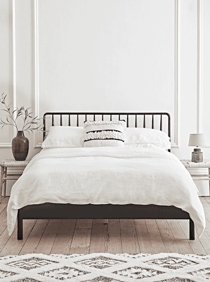 Bergen Oak Double Bed - Black