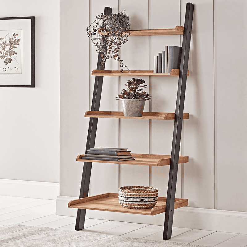 Oak ladder clearance shelf unit