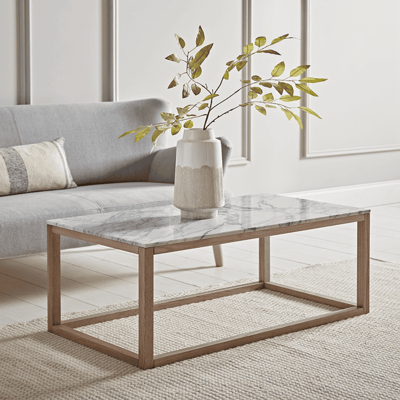 Marble and shop oak coffee table