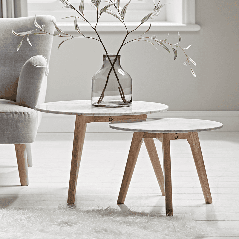 Nesting sales marble tables