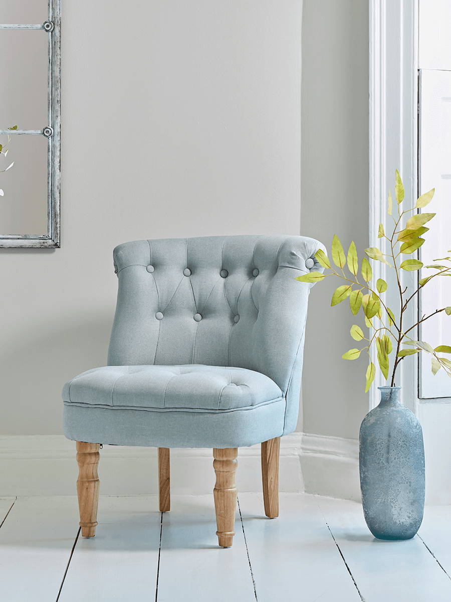 duck egg blue bedroom chair