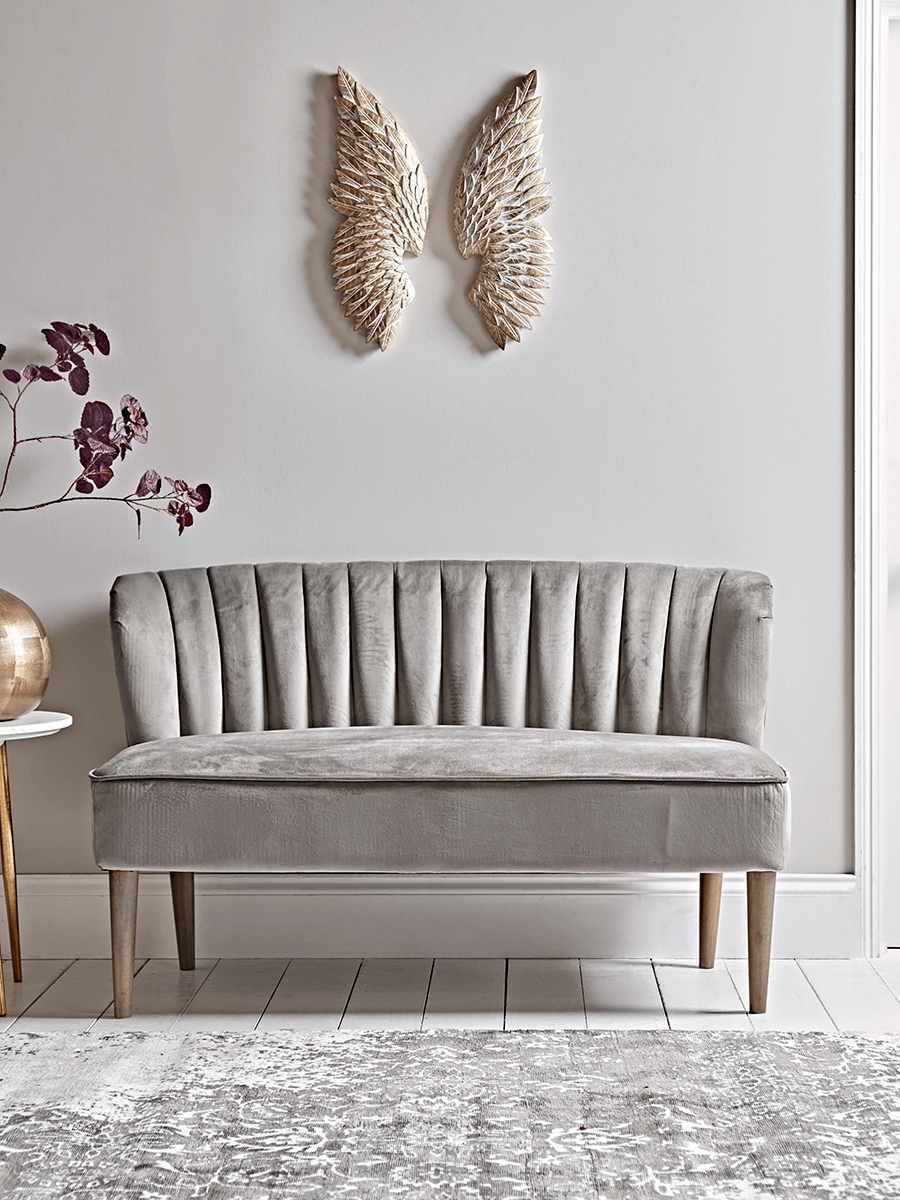 

Fluted Velvet Sofa - Grey